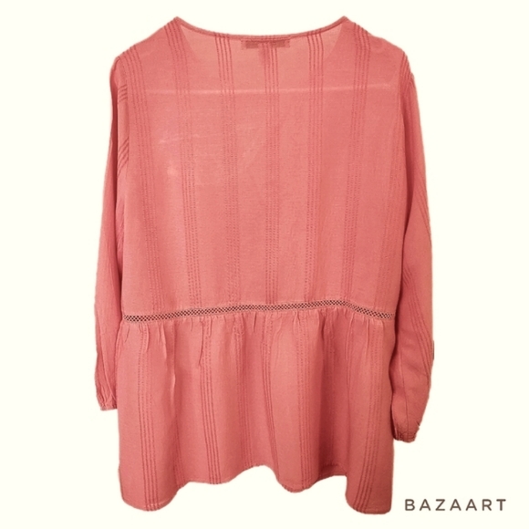 Fever Coral Peasant Blouse - Picture 4 of 13